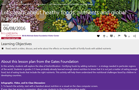 Let's learn about healthy foods, nutrients and global hunger: lesson plans from the Gates Foundation 圖示