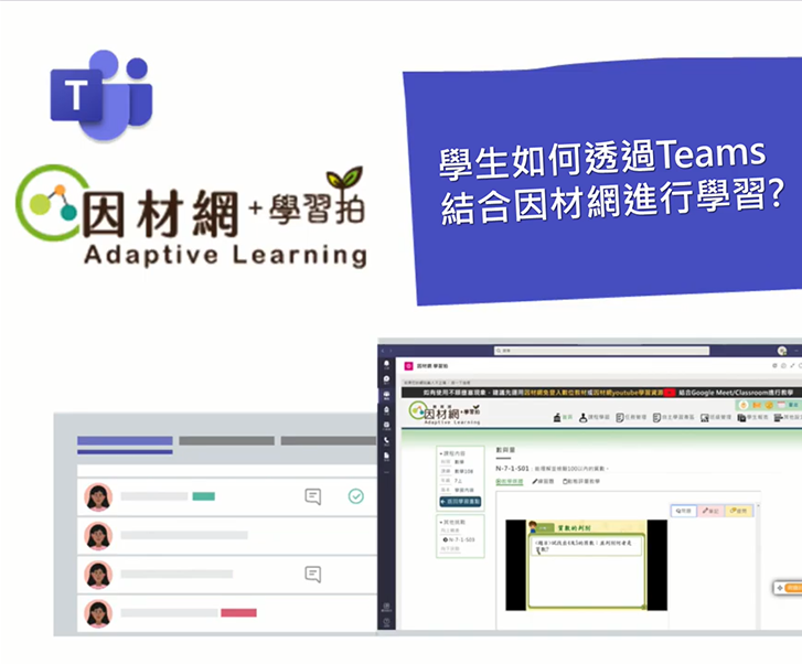Teams 結合教育平台進行學習圖示